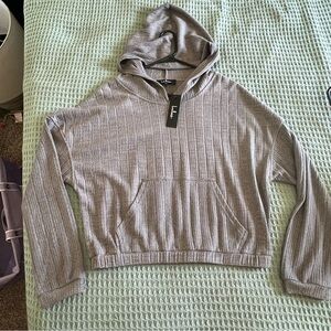 NWT Lulu's Gray Ribbed Hoodie